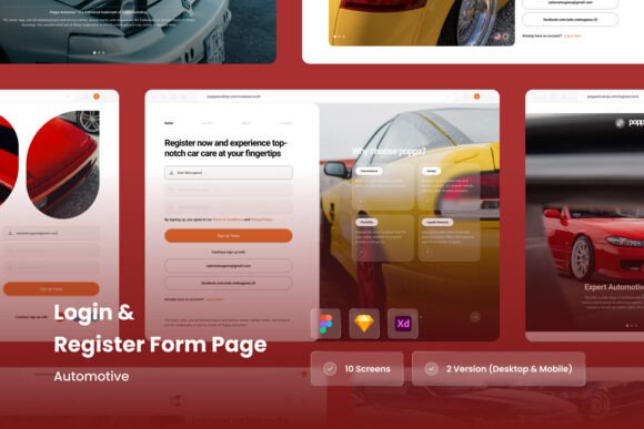 Automotive Login Register Form UI Kit: Avoiding Common Pitfalls for Better Design Results