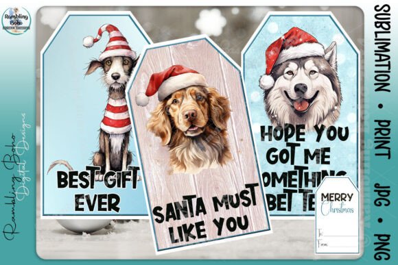 Christmas Holiday Dog Gift Tag Bundle 2