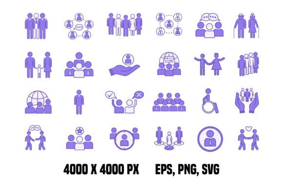 Colored Set of People Icons: A Versatile Visual Resource for Modern Design Projects