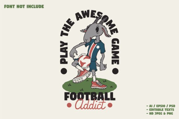 Goat Playing Football Retro Mascot: A Bold Identity for Modern Branding