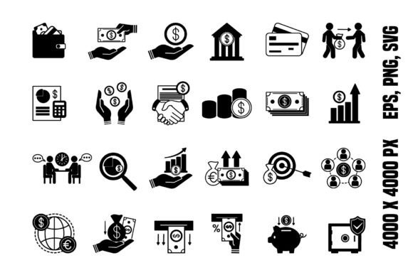 Maximizing Web Design with the Black Set of Finance Icons