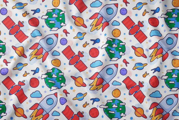 Planets Rocket Satellite Pattern: A Cosmic Design Resource