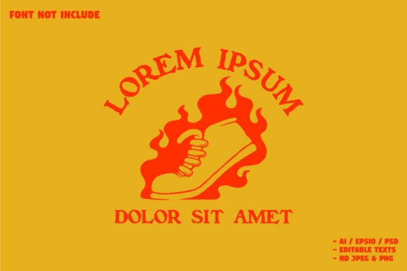 Red Flaming Shoes Silhouette Logo: Bold Identity for Creative Brands