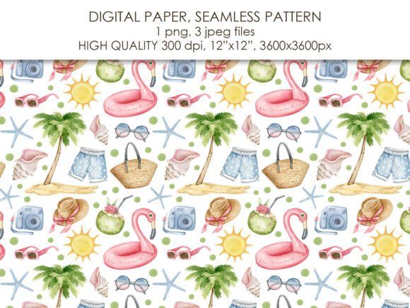 Summer Seamles Pattern. Beach Background: A Strategic Creative Asset for Diverse Applications