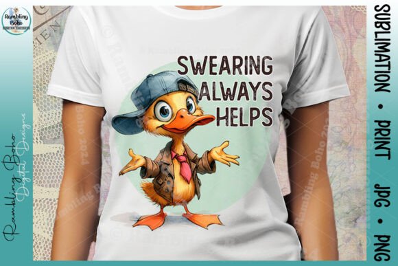 Swearing Always Helps Funny Cartoon Duck