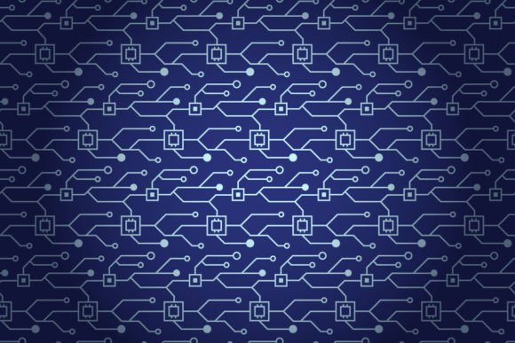 Technology Seamless Pattern with Shadow
