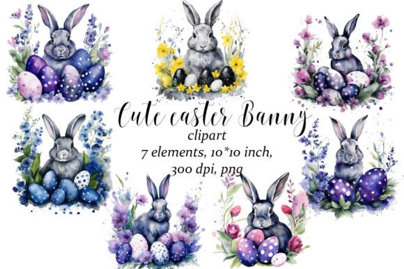 Watercolor Cute Easter Bunny Clipart PNG: Creative Inspiration for Every Project